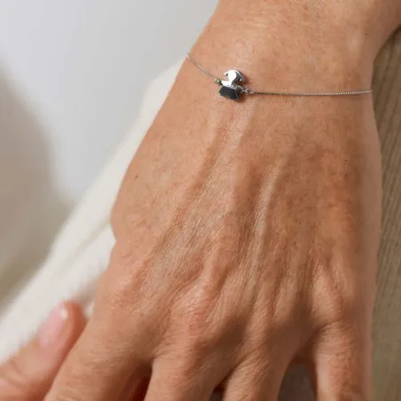 Bracciale I Tesorini in Oro Bianco con Sagoma Bimba Le Bebe'
