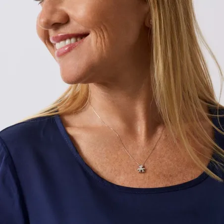 Collana I Tesorini in Oro Bianco con Sagoma Bimbo Le Bebe'