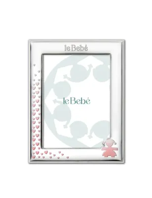 Cornice Foto 13x18cm Sagoma Bimba e Cuori Le Bebe'