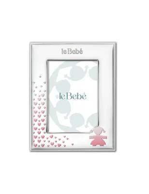 Cornice Foto 10x15cm Sagoma Bimba e Cuori Le Bebe'