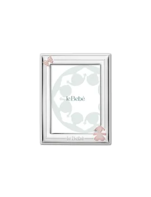 Cornice Foto 13x18cm Sagoma Bimba e Fiocco Le Bebe'