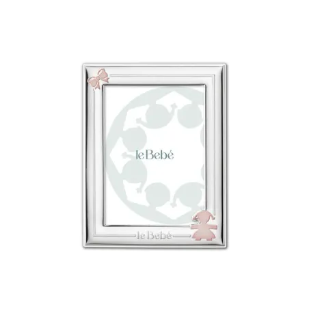 Cornice Foto 13x18cm Sagoma Bimba e Fiocco Le Bebe'