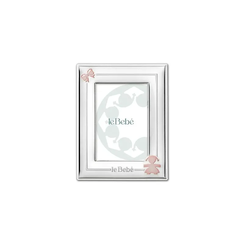 Cornice Foto 15x15cm Sagoma Bimba e Fiocco Le Bebe' Cornice Foto 15x15cm Sagoma Bimba e Fiocco Le Bebe'