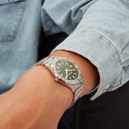 Orologio B 12 H Lunetta 12 Intagli Verde Sunray TW2075 Uomo Breil