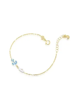Bracciale Toys in Oro Giallo con Ancora e Barchetta Le Bebe'