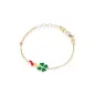 Bracciale in Oro Giallo con Cornetto e Quadrifoglio Le Bebe' Bracciale in Oro Giallo con Cornetto e Quadrifoglio Le Bebe'