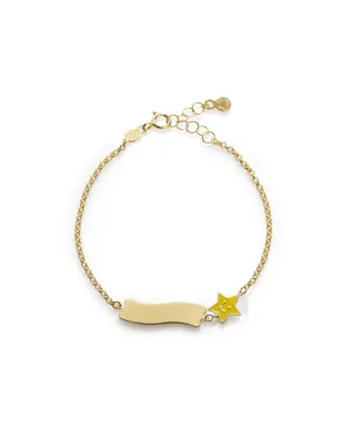 Bracciale Fortuna in Oro Giallo con Stella e Targhetta Le Bebe'