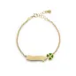 Bracciale Fortuna in Oro Giallo con Quadrifoglio e Targhetta Le Bebe' Bracciale Fortuna in Oro Giallo con Quadrifoglio e Targhetta Le Bebe'