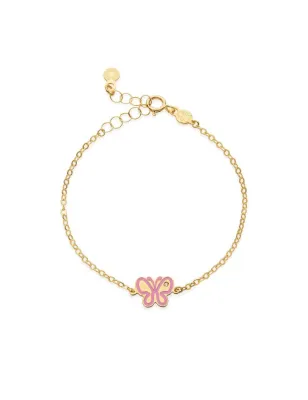 Bracciale Lucciole in Oro Giallo con Farfalla e Diamante Le Bebe'