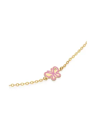 Bracciale Lucciole in Oro Giallo con Farfalla e Diamante Le Bebe'