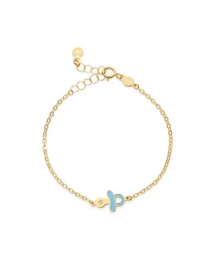 Bracciale Lucciole in Oro Giallo con Ciuccio e Diamante Le Bebe'