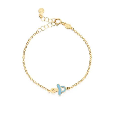 Bracciale Lucciole in Oro Giallo con Ciuccio e Diamante Le Bebe'