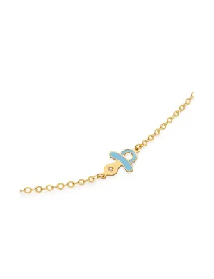 Bracciale Lucciole in Oro Giallo con Ciuccio e Diamante Le Bebe'
