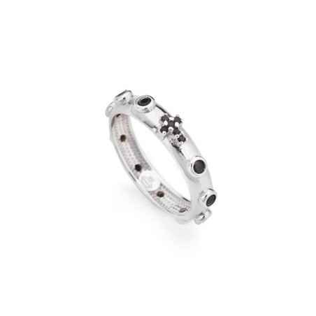 ANELLO ROSARIO ZIRCONI NERI AMEN AROBN-22 Amen