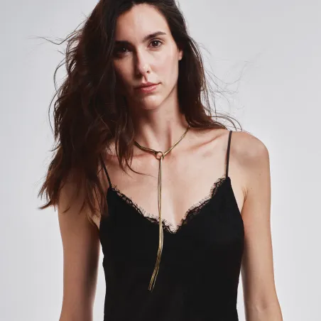 Collana a Sciarpa Dorata Falling Star Donna Breil
