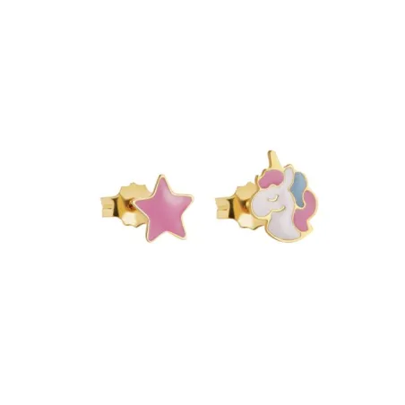 Orecchini Toys in Oro Giallo con Unicorno e Stella Le Bebe'