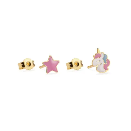 Orecchini Toys in Oro Giallo con Unicorno e Stella Le Bebe'