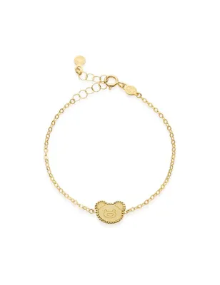 Bracciale Scintille in Oro Giallo e Orsetto Le Bebe'