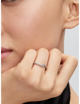 Anello Pavé Fascia Asimmetrica mis.56 Donna Pandora
