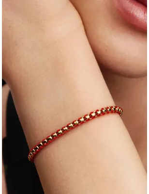 Bracciale Intreccio Tessuto Rosso cm.17 Pandora