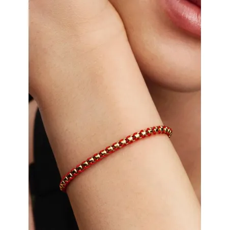 Bracciale Intreccio Tessuto Rosso cm.17 Pandora