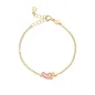 Bracciale in Oro Giallo con Piedino Rosa e Diamante Le Bebe' Bracciale in Oro Giallo con Piedino Rosa e Diamante Le Bebe'