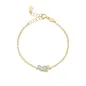 Bracciale in oro Giallo con Piedino Azzurro e Diamante Le Bebe' Bracciale in oro Giallo con Piedino Azzurro e Diamante Le Bebe'