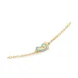 Bracciale in oro Giallo con Piedino Azzurro e Diamante Le Bebe' Bracciale in oro Giallo con Piedino Azzurro e Diamante Le Bebe'