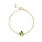 Bracciale in Oro Giallo Quadrifoglio Verde e Diamante Donna Le Bebe' Bracciale in Oro Giallo Quadrifoglio Verde e Diamante Donna Le Bebe'