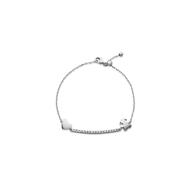 Bracciale Tennis I Tesorini con Bimba, Cuore e Diamanti Le Bebe' Bracciale Tennis I Tesorini con Bimba, Cuore e Diamanti Le Bebe'