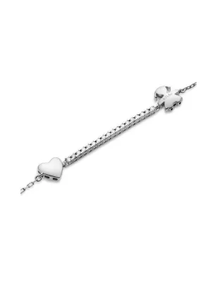 Bracciale Tennis I Tesorini con Bimba, Cuore e Diamanti Le Bebe'