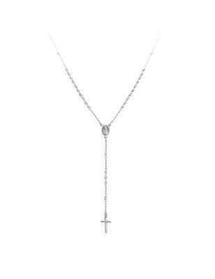 ROSARIO CLASSICO ARGENTO DIAMANTATO DONNA AMEN