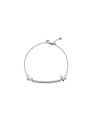 Bracciale Tennis I Tesorini con Bimbo, Cuore e Diamanti Le Bebe'