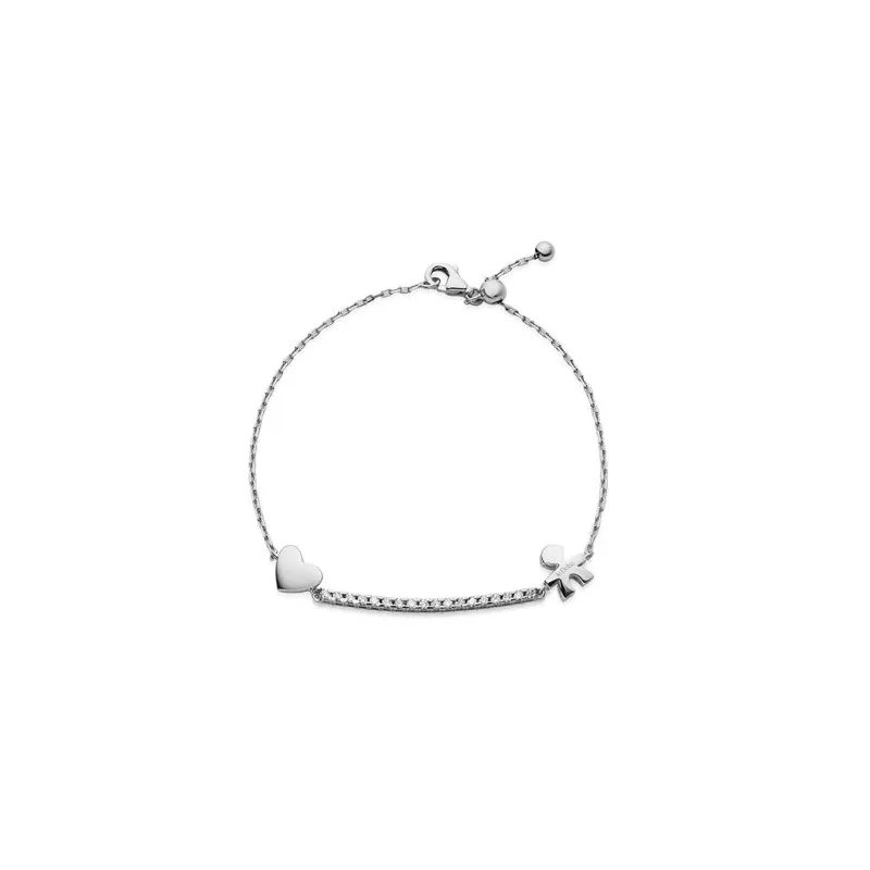 Bracciale Tennis I Tesorini con Bimbo, Cuore e Diamanti Le Bebe' Bracciale Tennis I Tesorini con Bimbo, Cuore e Diamanti Le Bebe'