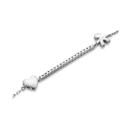 Bracciale Tennis I Tesorini con Bimbo, Cuore e Diamanti Le Bebe'