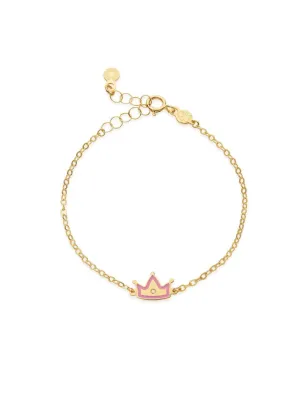 Bracciale In Oro Giallo, Coroncina e Diamante Le Bebe'