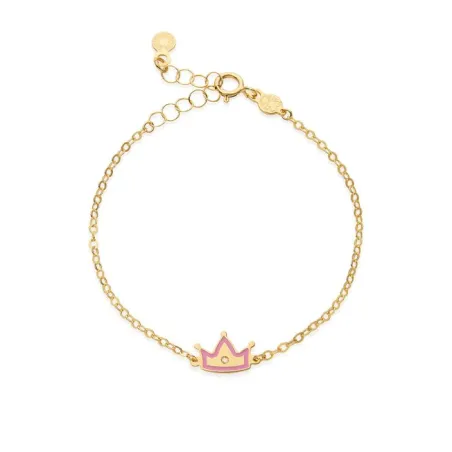 Bracciale In Oro Giallo, Coroncina e Diamante Le Bebe'