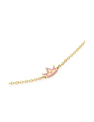 Bracciale In Oro Giallo, Coroncina e Diamante Le Bebe'
