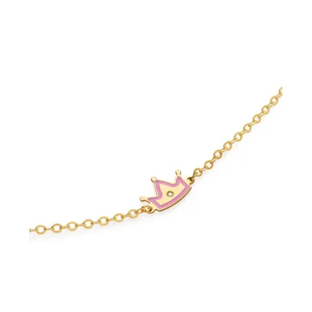 Bracciale In Oro Giallo, Coroncina e Diamante Le Bebe'