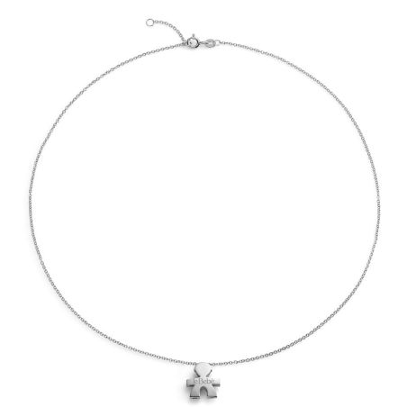 Collana I Tesorini Big In Oro Bianco Con Sagoma Bimba Donna Le Bebe'