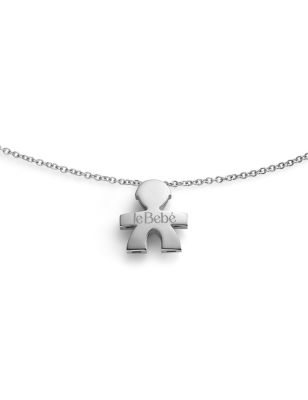 Collana I Tesorini Big In Oro Bianco Con Sagoma Bimba Donna Le Bebe'