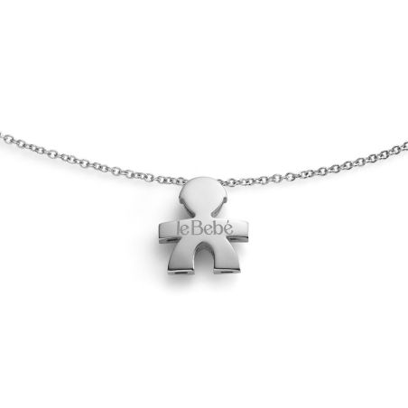 Collana I Tesorini Big In Oro Bianco Con Sagoma Bimba Donna Le Bebe'