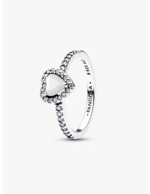 Anello Cuore in Rilievo Bianco mis.54 Donna Pandora