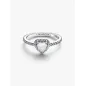 Anello Cuore in Rilievo Bianco mis.54 Donna Pandora