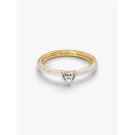 Anello Dorato White Chakra Heart mis.56 Pandora ME Donna
