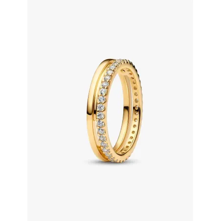 Anello Dorato Doppia Fascia mis.58 Donna Pandora