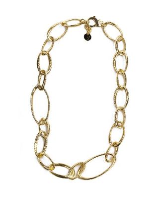 Collana Catene anelli ovali varie dimensioni Donna Aquaforte