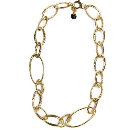 Collana Catene anelli ovali varie dimensioni Donna Aquaforte