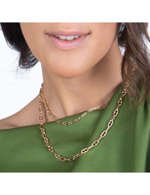 Collana Catene maglia a granchio 46,5 cm Donna Aquaforte