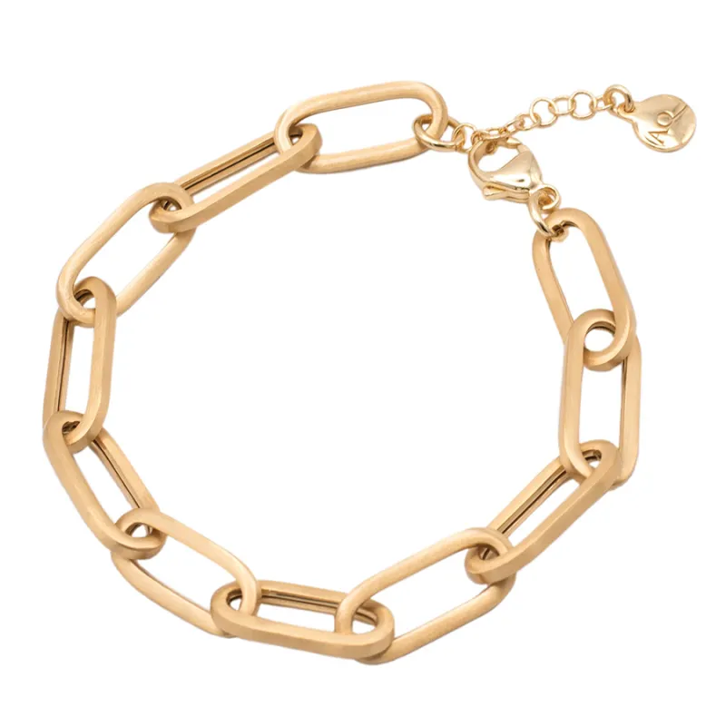 Bracciale Ovali Chic con Maglie spazzolate a mano Donna Aquaforte